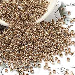 (989) Gilt Lined Crystal Тохо 11/0 круглые бусины, японский бисер, (989) позолоченный кристалл, 11/0, 2.2 мм, отверстие : 0.8 мм, Около 1110 шт / 10 г
