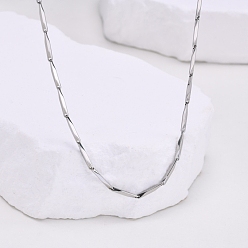 Stainless Steel Color Stainless Steel Link Chain Necklace, Stainless Steel Color, 17.72 inch(45cm)