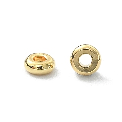 Real 18K Gold Plated Brass Spacer Beads, Rondelle, Real 18K Gold Plated, 3x1mm, Hole: 1mm