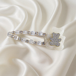 Белый Заколки для волос из хрустального стекла из кожи аллигатора, аксессуары для волос для женщин и девочек, медведь, белые, 70x30 мм