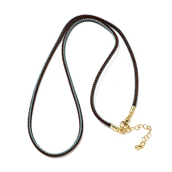 Бледно-бирюзовый 2.5мм нейлоновый плетеный шнур для изготовления ожерелий, с латунными выводами и 304 застежками из лобстера из нержавеющей стали, долговечный, стойки покрытие, золотые, бледные бирюзовая, 17.72 дюйм (45 см)