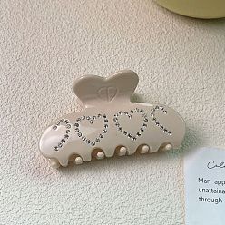 Античный Белый Заколка для волос со сверкающими кристаллами и сердечком для создания элегантных причесок