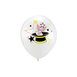White Circus Theme Rabbit Pattern Latex Balloons, for Party Festival Home Decorations, White, 304.8mm