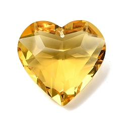 Золотистый Стеклянные прелести, граненые, для люстры хрустальные подвесные подвески, сердце, золотые, 43.5x45.5x26 мм, отверстие : 1.8 мм
