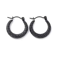 Черный Цвет Металла 304 массивные серьги-кольца из нержавеющей стали для женщин, металлический черный , 21x20x3.5 мм, штифты : 0.8 мм