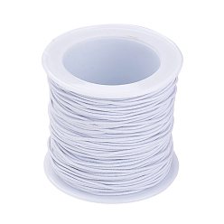 Blanco Cuerda elástica, blanco, 1 mm, aproximadamente 22.96 yardas (21 m) / rollo