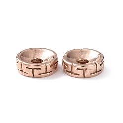 Rose Gold Ion Plating(IP) 304 Stainless Steel Beads, Flat Round, Rose Gold, 8x3mm, Hole: 2mm