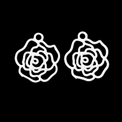 Белый Аэрозольная краска 430 подвески из нержавеющей стали, цветок, белые, 12x10.5x0.3 мм, отверстие : 1.2 мм