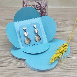 Темно-Голубой Картонные коробочки для сережек, квадратный, глубокое синее небо, готовое изделие: 6.5x6.5 см