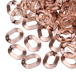 Sienna Acrylic Quick Link Connectors, Oval, Sienna, 19x14x4mm, about 845pc/500g