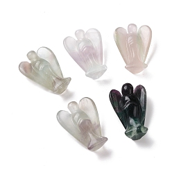 Fluorite Natural Fluorite Figurines, Angel Decor Healing Stones, Energy Reiki Gifts for Women Men, 48x35x15mm