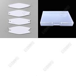 Белый 4 шт. 4 стили акриловая глина клинья доска, для глиняных поделок, искусства, керамики, гончарных инструментов, белые, 99~100x24.5~30x2.5 мм, 1 шт / стиль