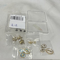 Mixed Shapes 9Pcs 9 Styles 304 Stainless Steel Enamel Pendants, Ion Plating(IP), Real 18K Gold Plated, with 8Pcs 304 Stainless Steel Jump Rings, Mixed Shapes, 15~23.5x13~17x2~5mm, Hole: 1~2.5mm, 1pc/style