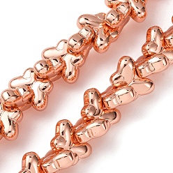 Гальванический Розовый Золотой Стеклянные бусины с гальваническим покрытием , бабочка, покрытием из розового золота, 10x14.5x5.5 мм, отверстие : 1 мм, около 54 шт / нитка, 14.96'' (38 см)