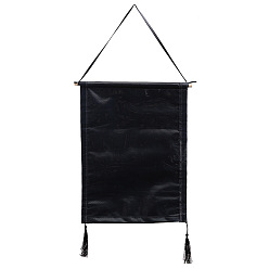Black PVC Diamond Painting Hanging Frame, with Wood Stick, for Diamond Painting Poster Photos Picture Map Accessories, Black, 400x300mm