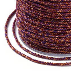 Purple Macrame Cotton Cord, Braided Rope, with Plastic Reel, for Wall Hanging, Crafts, Gift Wrapping, Purple, 1.2mm, about 49.21 Yards(45m)/Roll