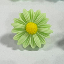 Бледно-Зеленый Железные канцелярские кнопки, cmолой, цветок, бледно-зеленый, 23 мм