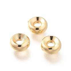 Light Gold Латунные бусины, долговечный, без кадмия и без свинца, плоско-круглые, золотой свет, 6x2.8 мм, отверстие : 2 мм