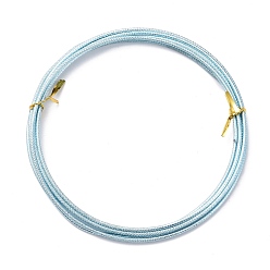 Небесно-голубой Текстурированная алюминиевая проволока, гибкая металлическая проволока, для изготовления ювелирных изделий и цветочной проволоки, голубой, 12 датчик, 2 мм, 2 м / рулон (6.5 фут / рулон)