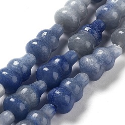Blue Aventurine Natural Blue Aventurine Beads Strands, Gourd, 14.5~15x8~8.5mm, Hole: 1.2mm, about 13pcs/strand, 7.32~7.40 inch(18.6~18.8cm)