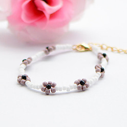 S003_05 Purple Handmade Simple Sweet Women's Beaded Bracelet - HyunA's Bracelet, Anklet Jewelry.