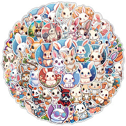 Mixed Color Rabbit PVC Sticker, for Water Bottles Laptop Phone Skateboard Decoration, Mixed Color, 40~80mm