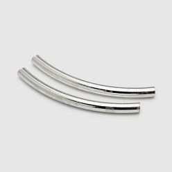 Silver Tube 925 Sterling Silver Beads, Silver, 30~31x2mm, Hole: 1.2mm