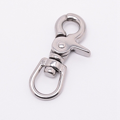 Stainless Steel Color Stainless Steel Swivel Clasps, Swivel Snap Hook, Stainless Steel Color, 66.5x31.5x11.5mm, Hole: 13.5x15.5mm