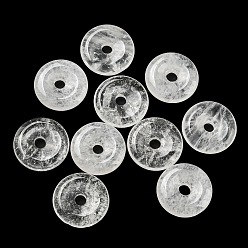 Quartz Crystal Natural Quartz Crystal China Safety Buckle Pendants, 15~16x3~4mm, Hole: 3mm
