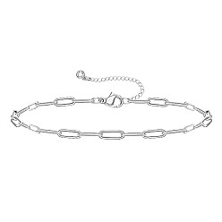 Silver paperclip bracelet Minimalist Metal Chain Bracelet with Diamond-Encrusted Claws and Birthstone Beads