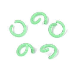 Весенне-зеленый Открытые прыжковые кольца из окрашенного распылением железа, весенний зеленый, 18 датчик, 6~6.5x1 мм, внутренний диаметр: 4~4.5 мм, Около 11111 шт / 1000 г
