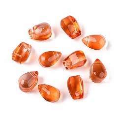 Chocolate Glass Beads, Teardrop, Chocolate, 6x4x4mm, Hole: 1mm