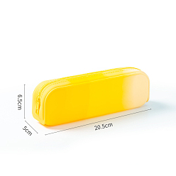 Yellow Silicone Storage Pencil Case, Pen Holder, for Office & School Supplies, Gradient Color, Rectangle, Yellow, 205x65x50mm