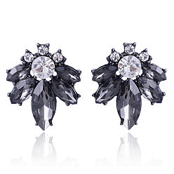 see through black Stylish and Elegant Crystal Flower Earrings with a Personalized Touch
