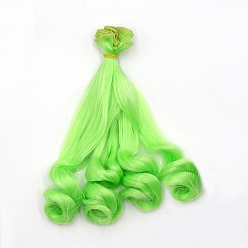 Lime High Temperature Fiber Long Hair Short Wavy Hairstyles Doll Wig Hair, for DIY Girl BJD Makings Accessories, Lime, 7.87~39.37 inch(20~100cm)
