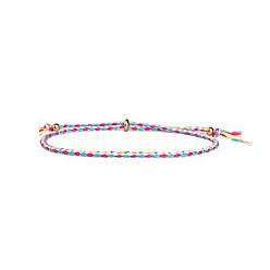4 Adjustable Colorful Beaded Friendship Bracelet with Braided Pull Cord - Handmade