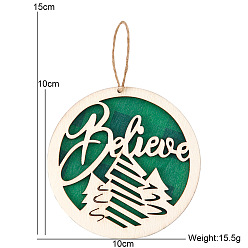 Green background letter Christmas tree type A Christmas Wooden Door Pendant Interior Decoration Party Decoration Christmas Decoration Wooden Pendant
