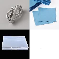Platinum 40Pcs 925 Sterling Silver Clip-on Earring Findings, Platinum, 12x6x10.5mm, Hole: 1.6mm