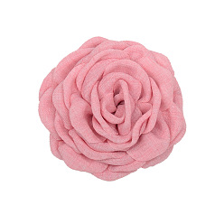 Pink Satin Fabric Handmade 3D Camerlia Flower, DIY Ornament Accessories for Shoes Hats Clothes, Pink, 80mm