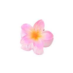 Pink Flower Shape Plastic Claw Hair Clips, Hair Accessories for Women Girl, Pink, 40mm