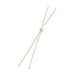Real 18K Gold Plated Rack Plating Brass Box Chain Link Bracelet Making, Slider Bracelets, Long-Lasting Plated, Real 18K Gold Plated, 23cm, Single Chain Length: about 11.5cm