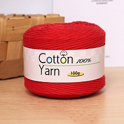 Red Cotton Yarn, for DIY Crochet Crafts, Red, 2.5~3mm