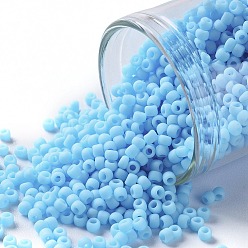 (43F) Opaque Frost Blue Turquoise Тохо 6/0 круглые бусины, японский бисер, (43 f) матовая морозно-голубая бирюза, 4 мм, отверстие : 1.5 мм, Около 168 шт / 10 г