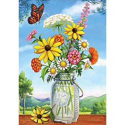 Flower Diamond Painting Kits, including Acrylic Rhinestones, Diamond Sticky Pen, Tray Plate and Glue Clay, Flower Pattern, 400x300mm