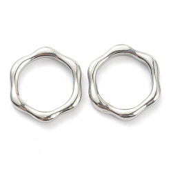 Stainless Steel Color 304 Stainless Steel Linking Rings, Ring, Stainless Steel Color, 15x13.5x2mm, Inner Diameter: 10.5x10mm