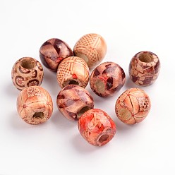 Mixed Color Hot 16mm Mixed Natural Wood Round Beads, for Jewelry Making Loose Spacer Charms, Mixed Color, 16x17x17mm, Hole: 7mm, about 600pcs/1000g