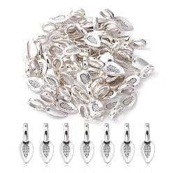 Antique Silver Tibetan Style Alloy Glue-on Flat Pad Bails for Pendants Making, Cadmium Free & Lead Free, Antique Silver, 21x7x6mm, Hole: 6x4mm