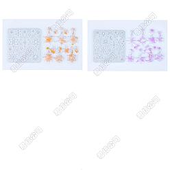 Белый 2шт. 2 стили серии «Снежинки» силиконовые формы для изготовления подвесок своими руками, белые, 95x95x4 мм, отверстие : 1~1.8 мм, 1 шт / стиль