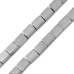 с Платиновым Покрытием Гальванические нити из синтетических немагнитных гематитовых бусин, кубоид, с покрытием платиным, 5x3x3 мм, отверстие : 1 мм, около 82~83 шт / нитка, 15.98~16.38'' (40.6~41.6 см)