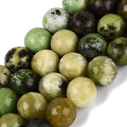 Serpentine Natural Serpentine Beads Strands, Smooth Round, 10mm, Hole: 0.9~1mm, about 38~39pcs/strand, 14.57~15.16 inch(37~38.5cm)